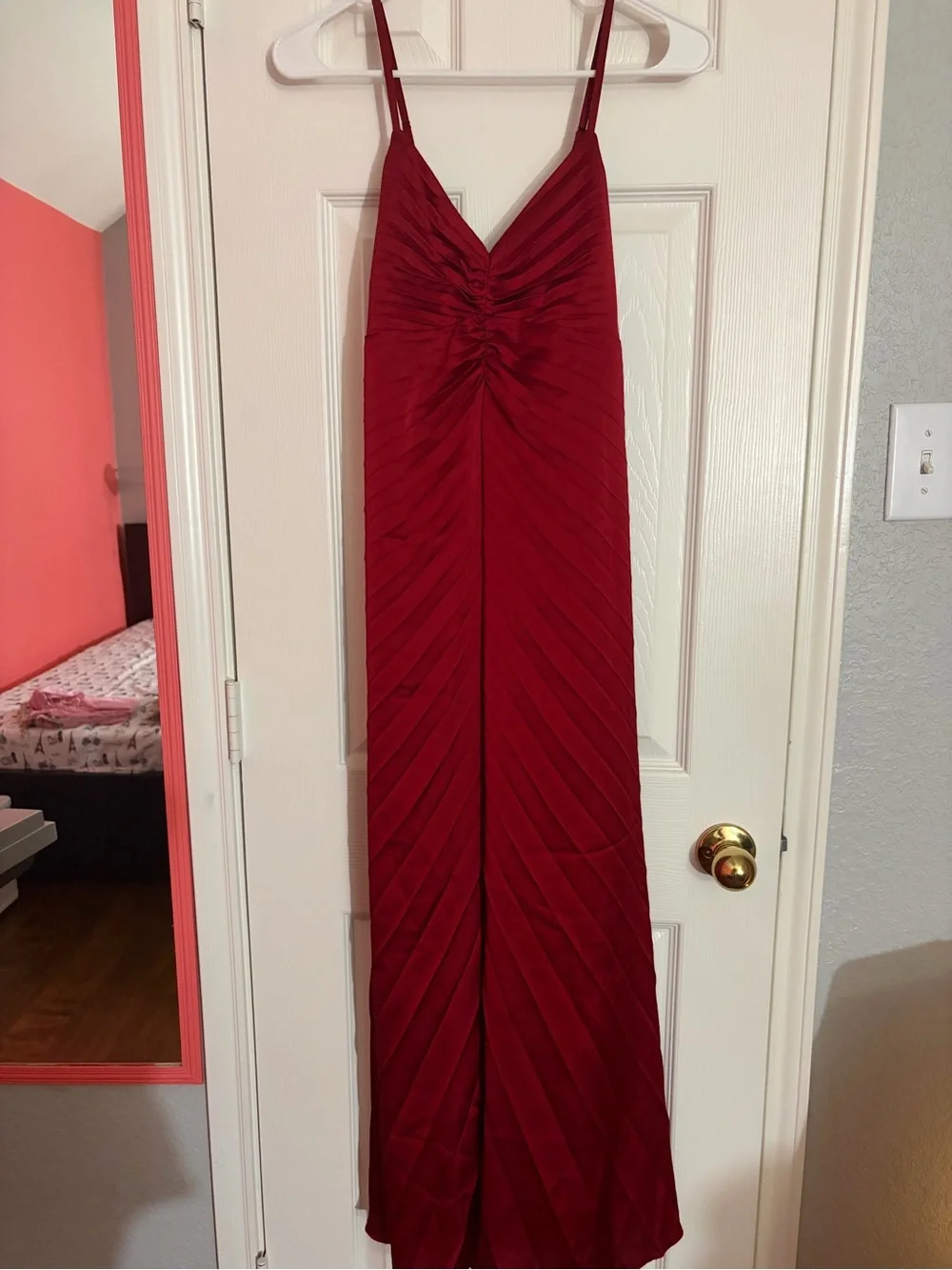 Abercrombie & Fitch Red Maxi Dress with Spaghetti Straps